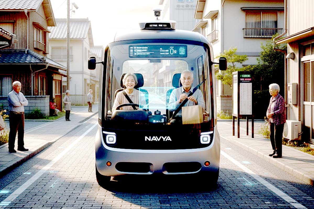 自動運転の未来像イメージ、生成AIで作成。