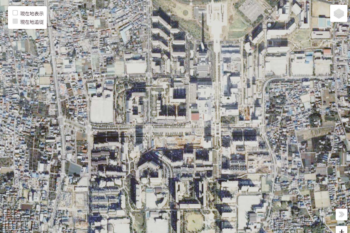 1990年頃の「光が丘団地」周辺の航空写真（画像：国土地理院）