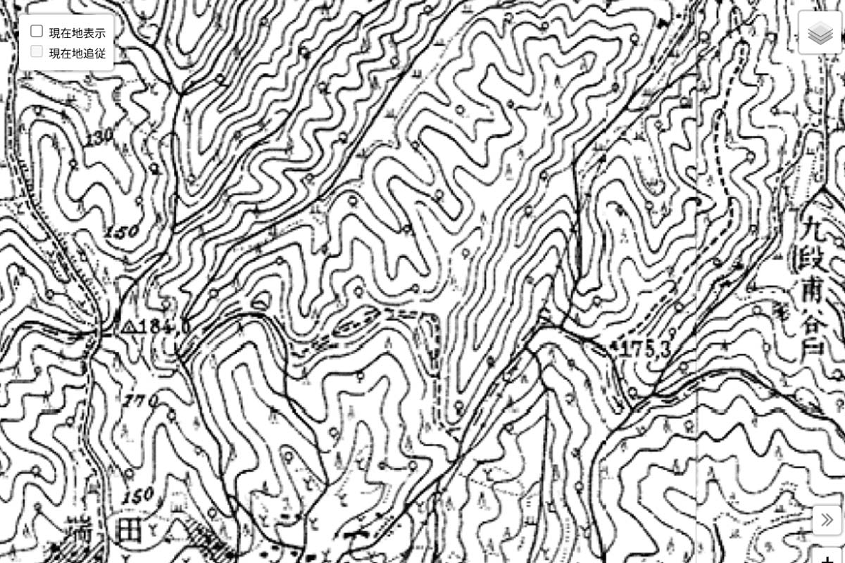 1920年頃の「戦車道路」周辺の地図（画像：国土地理院）