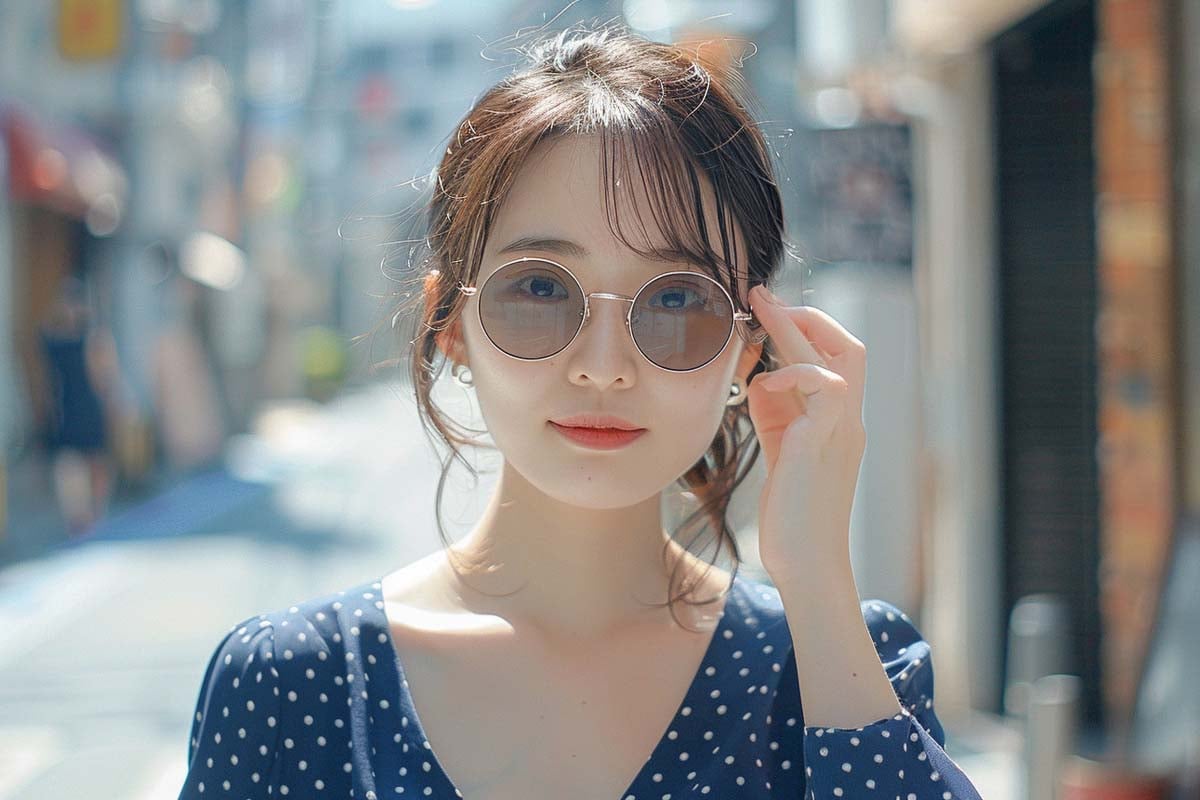 路上でサングラスをかけている女性（画像：写真AC）