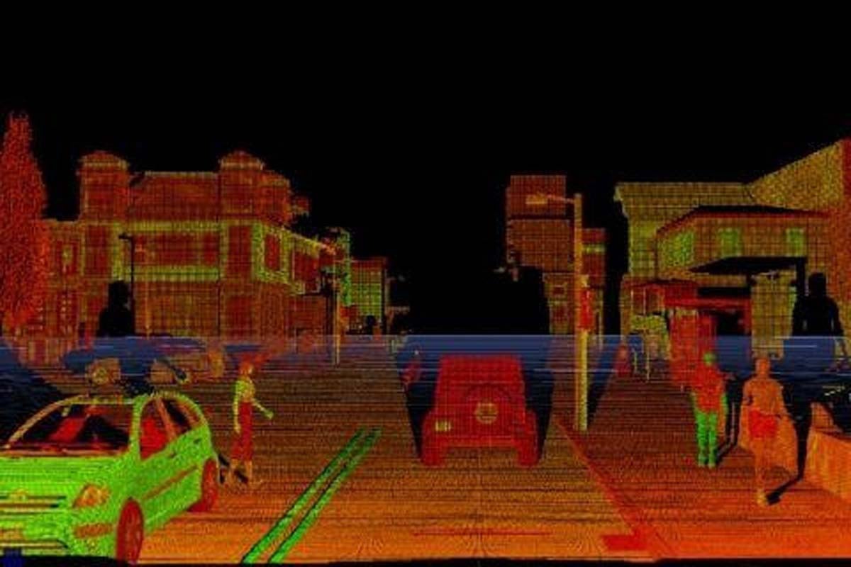 LiDARセンサーの点群データ（画像：マクニカ）