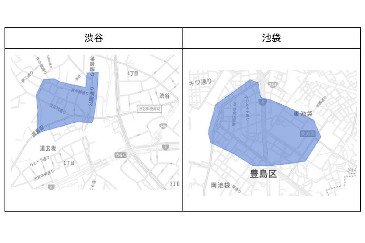 渋谷・池袋のハロウィン人流データ（画像：ブログウォッチャー、TimeTree）
