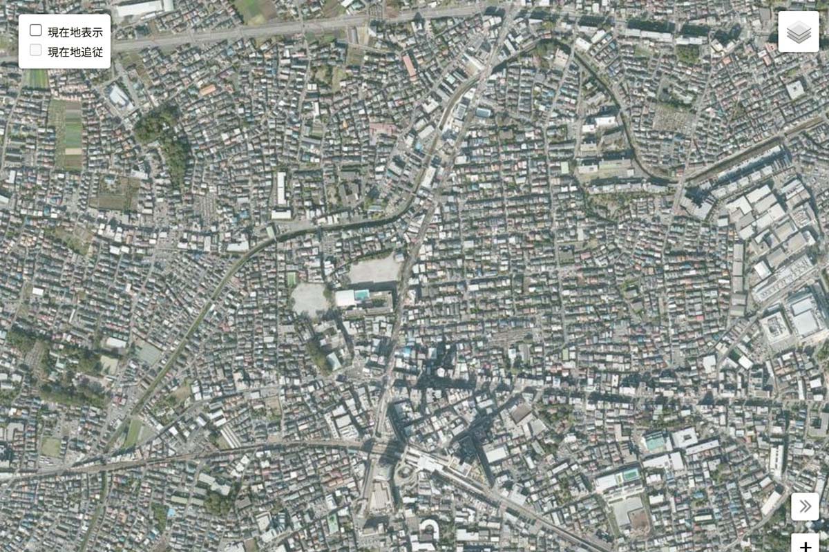 現在の「大泉学園駅」周辺の航空写真（画像：国土地理院）