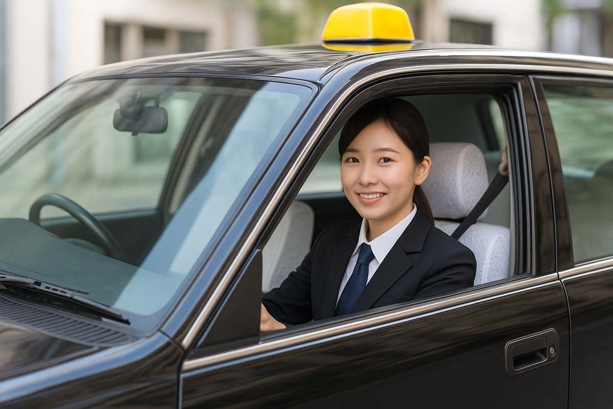 若い女性ドライバーのイメージ。生成AIで作成。