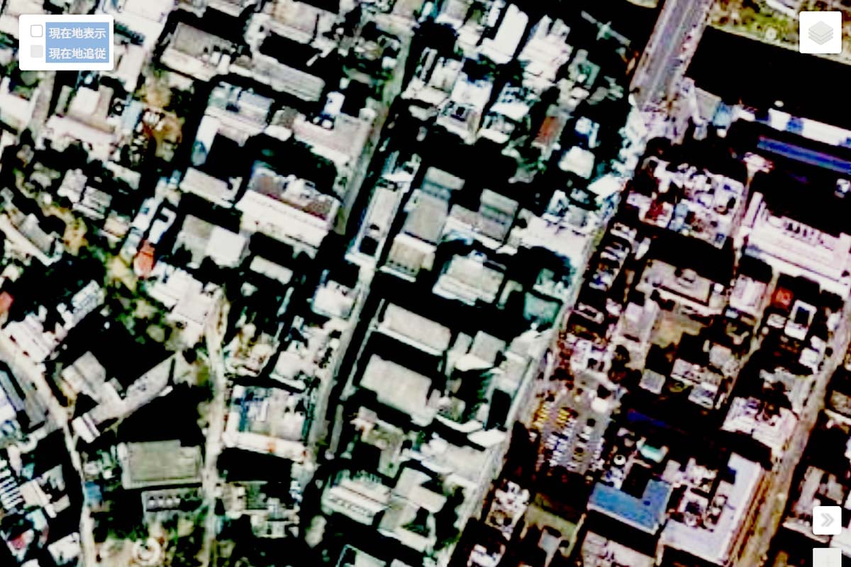 1975年頃の「御茶ノ水駅」周辺の航空写真（画像：国土地理院）