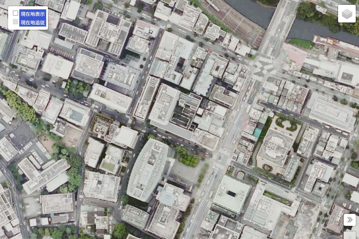 現在の「御茶ノ水駅」周辺の航空写真（画像：国土地理院）