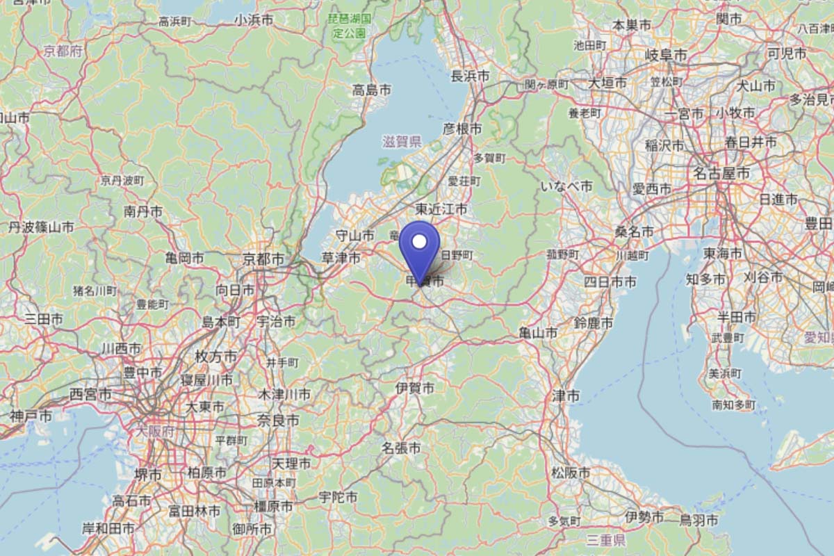 「貴生川駅」の位置（画像：OpenStreetMap）