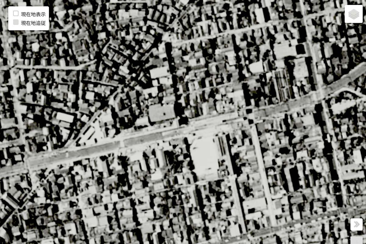 1963年頃の「京成立石駅」周辺の航空写真（画像：国土地理院）