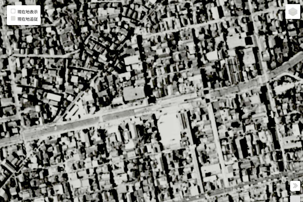 1963年頃の「京成立石駅」周辺の航空写真（画像：国土地理院）