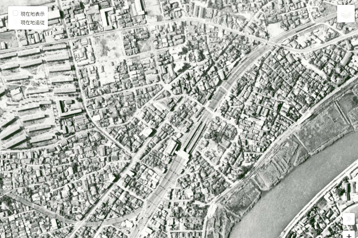 1963年頃の「青砥駅」周辺の航空写真（画像：国土地理院）