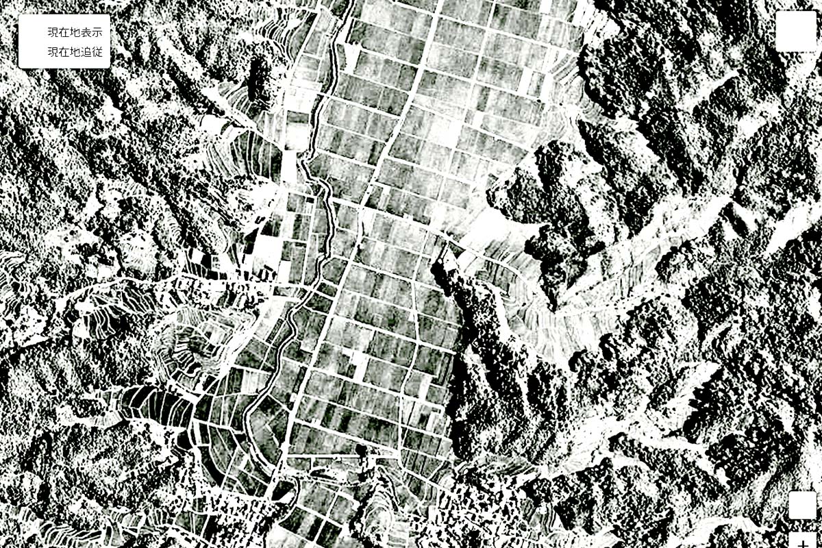 1963年頃の「宮津天橋立IC」周辺の航空写真。供用開始日は2003年（画像：国土地理院）