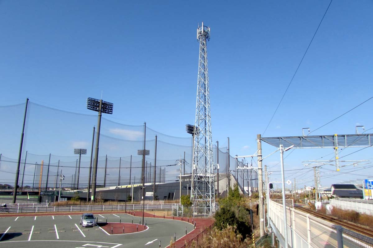 筑後船小屋駅西側のHAWKSベースボールパーク筑後（画像：菅原康晴）