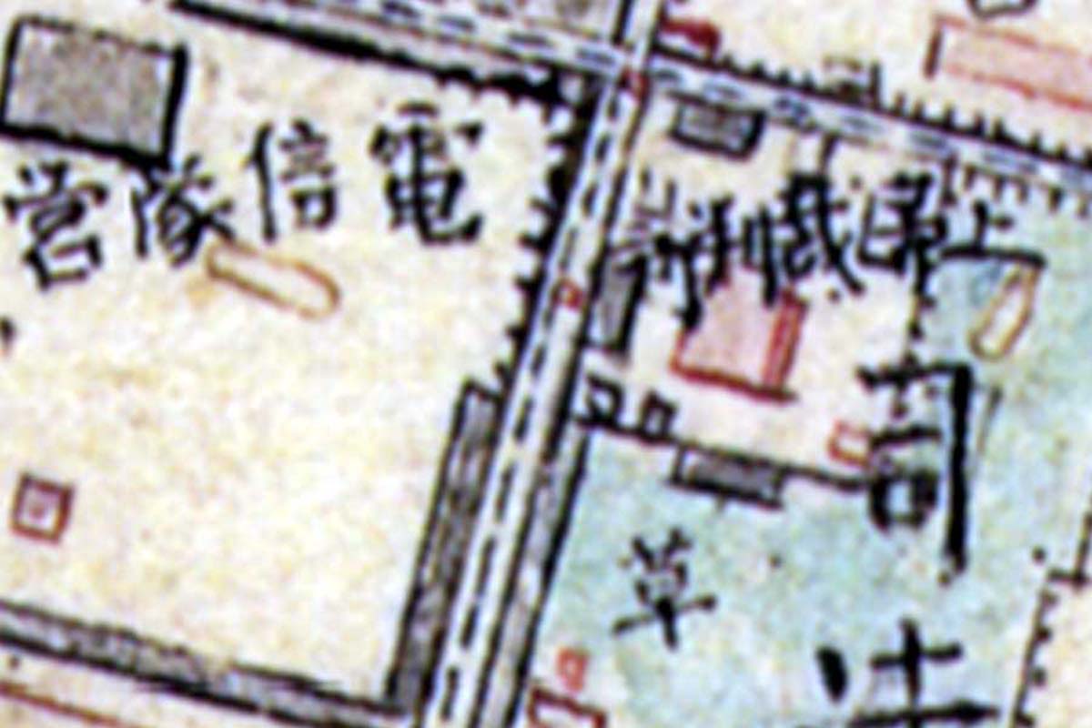 明治初期の「東京駅丸の内駅前広場」周辺の地図（画像：国土地理院）