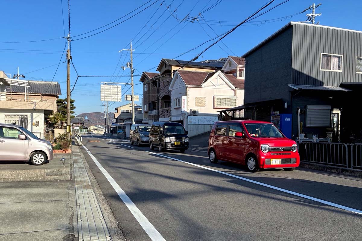 実証実験ルートとなる太子町の国道166号（画像：高田泰）