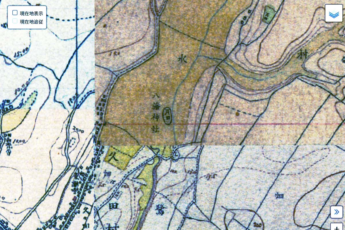 明治初期の「京成津田沼駅」周辺の 迅速測図（画像：国土地理院）