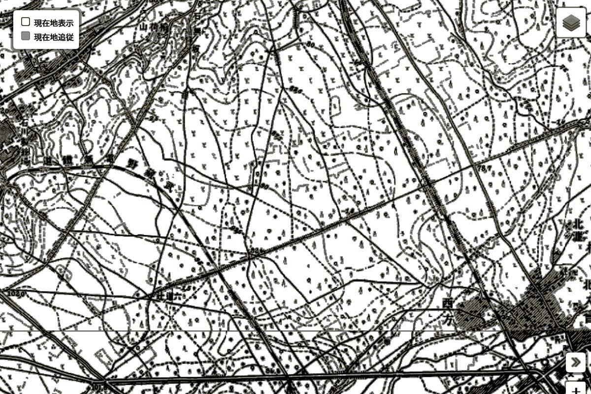 1930年頃の「入間基地」周辺の地図（画像：国土地理院）