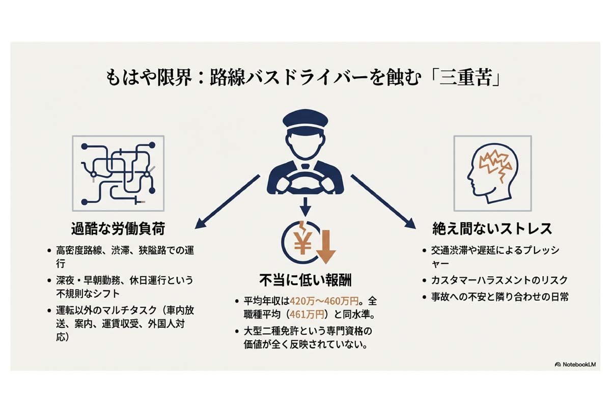 路線バス専門家・西山敏樹教授による当媒体記事をNotebookLMでスライド化した資料（画像：Merkmal編集部）