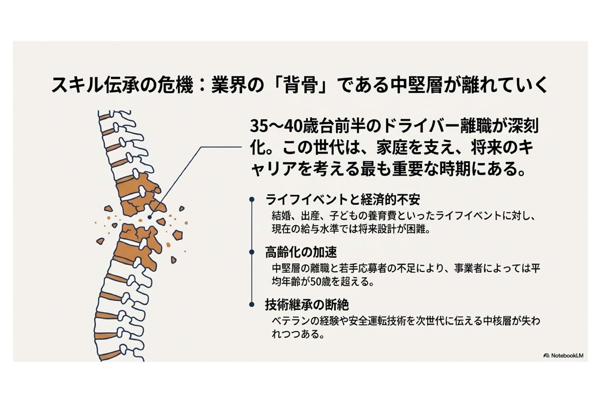 路線バス専門家・西山敏樹教授による当媒体記事をNotebookLMでスライド化した資料（画像：Merkmal編集部）
