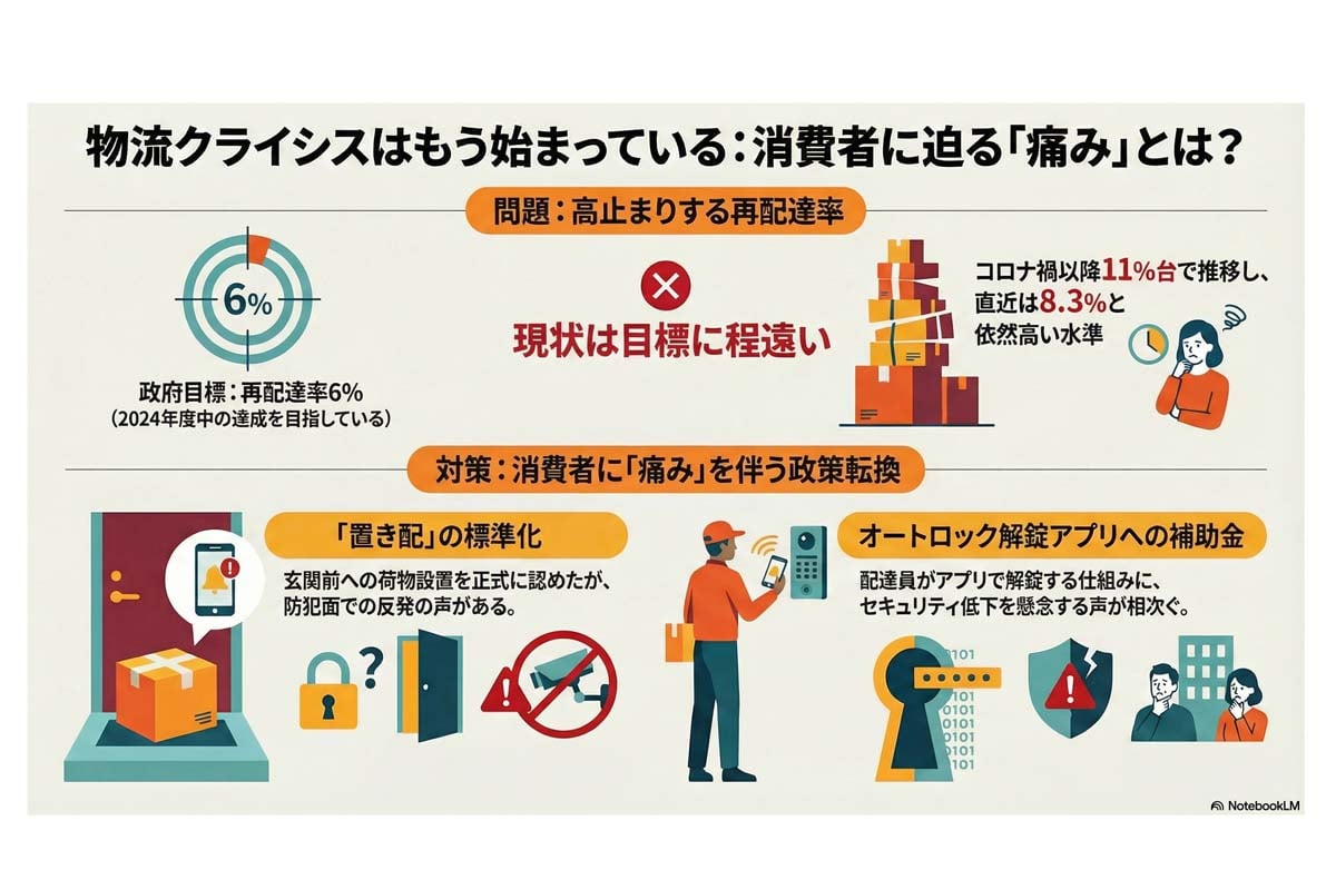 物流クライシスと再配達の課題。