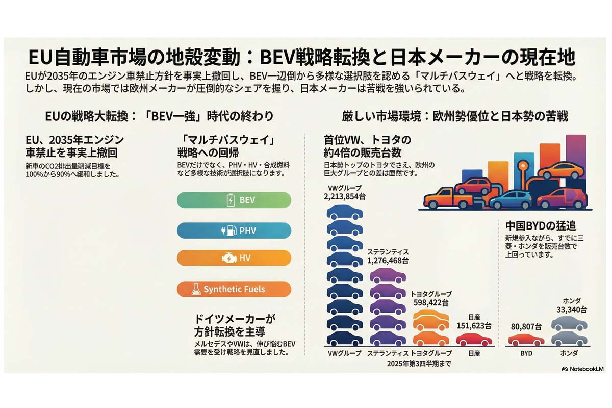 EU自動車市場の地殻変動イメージ。