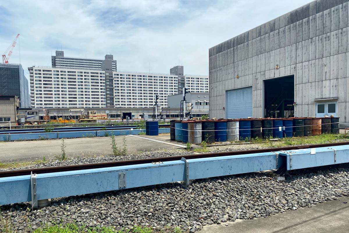 アリーナ整備計画がストップしている大阪メトロ森之宮検車場（画像：高田泰）