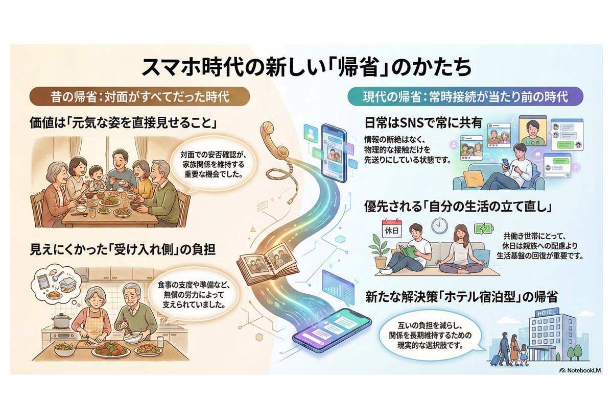 現代の帰省イメージ。