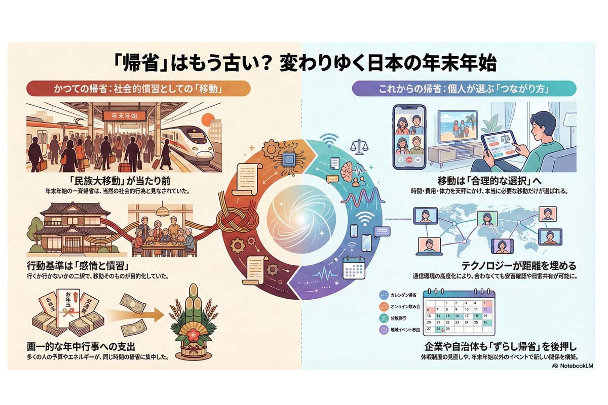 現代の帰省イメージ。