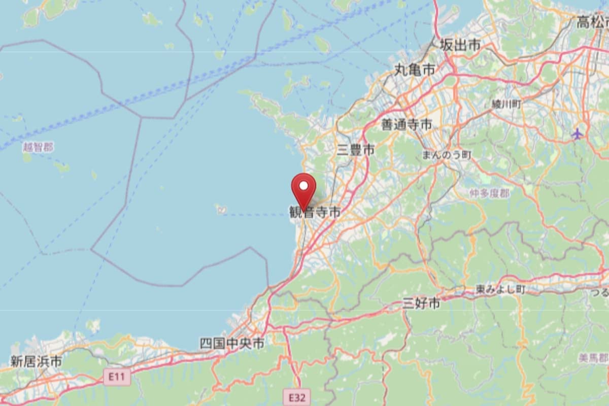 極楽橋の位置（画像：OpenStreetMap）