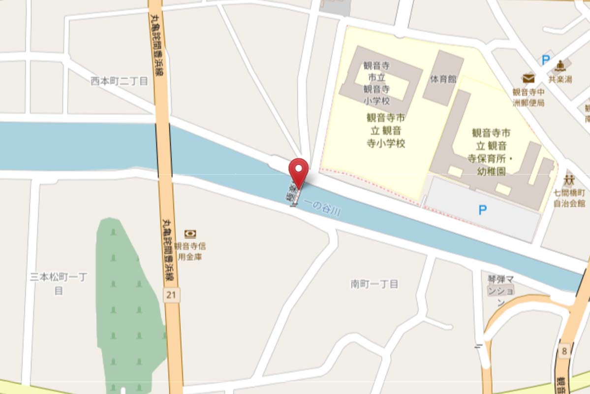 極楽橋の位置（画像：OpenStreetMap）