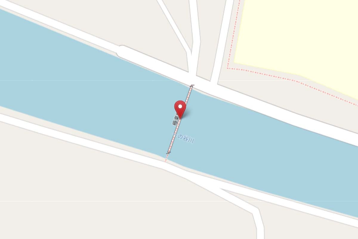 極楽橋の位置（画像：OpenStreetMap）