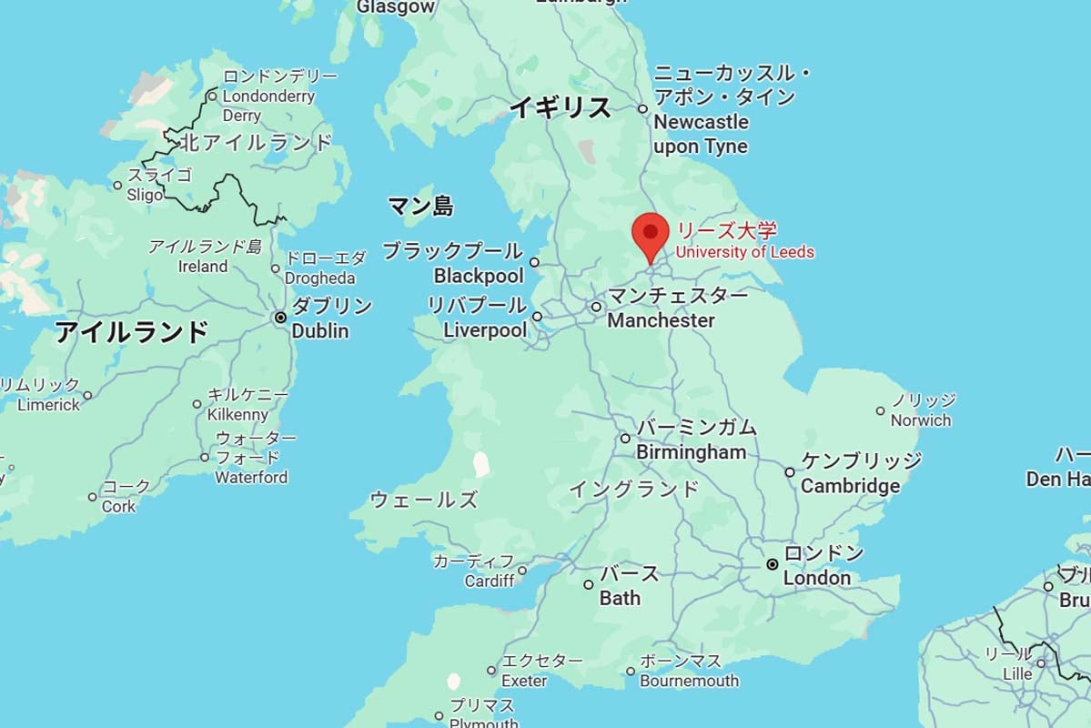 リーズ大学の位置（画像：(C)Google）