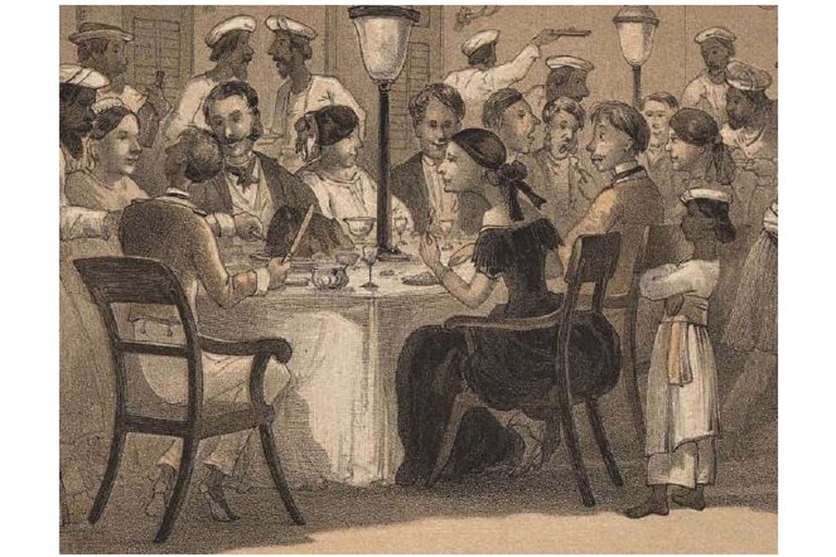 アングロインディアン料理を食べる英国人移住者(画像:近代食文化研究会)