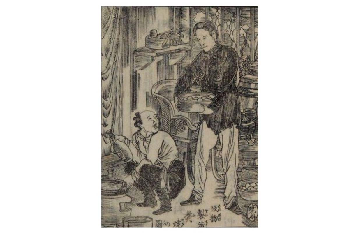 『西洋料理通』に登場する英国人家庭の日本人コック（画像：近代食文化研究会）