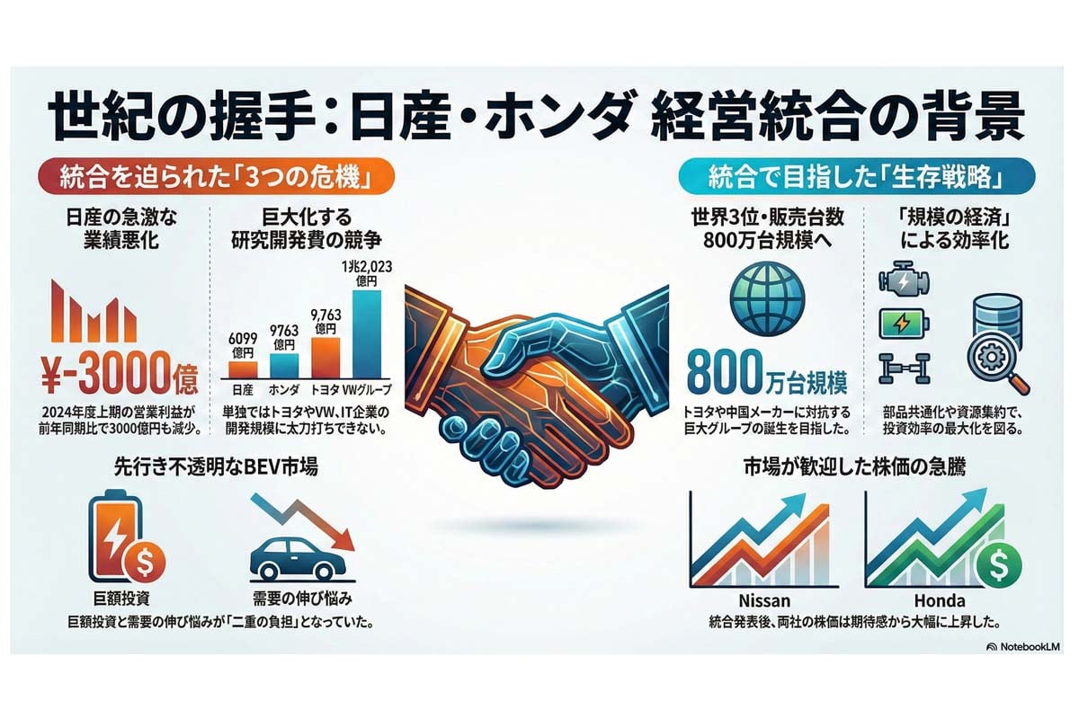 日産・ホンダ 経営統合の背景。