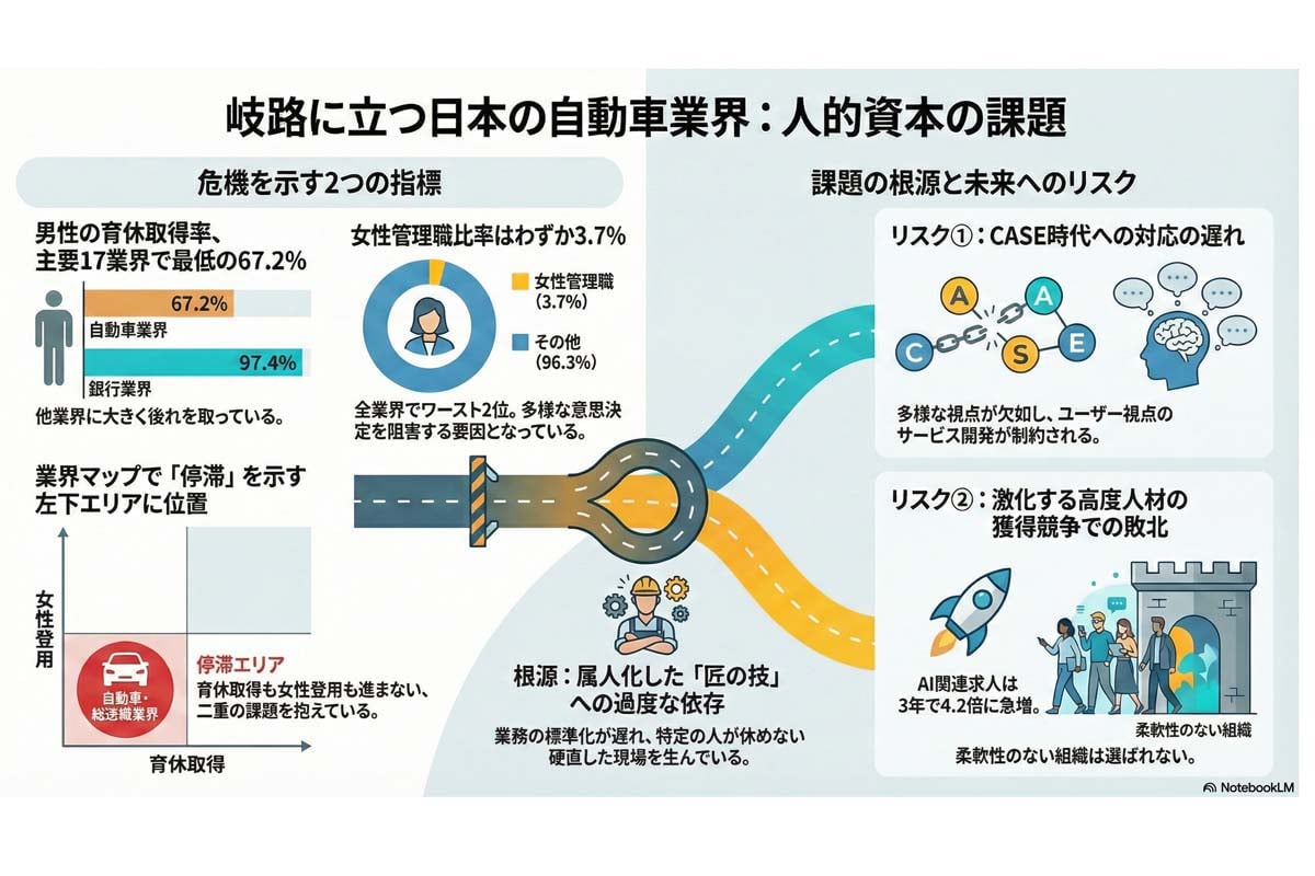 日本の自動車業界、人的資本の課題。
