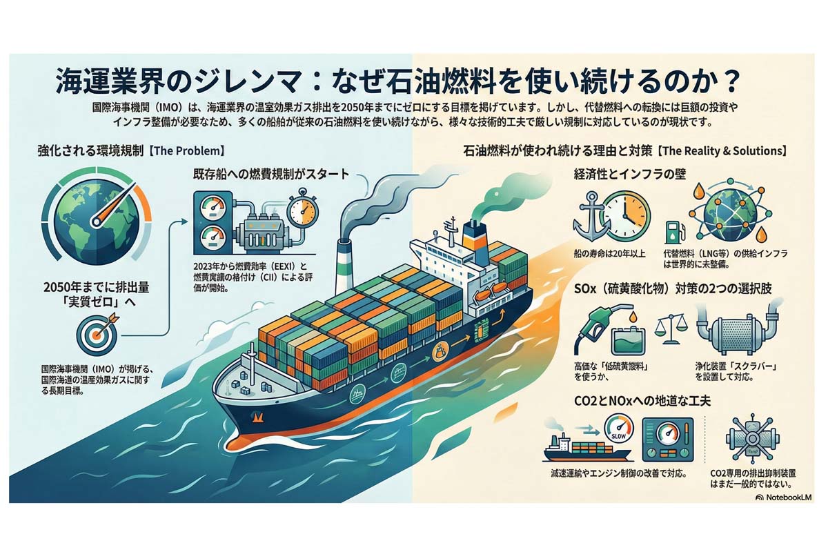 海運業界の燃料ジレンマ。