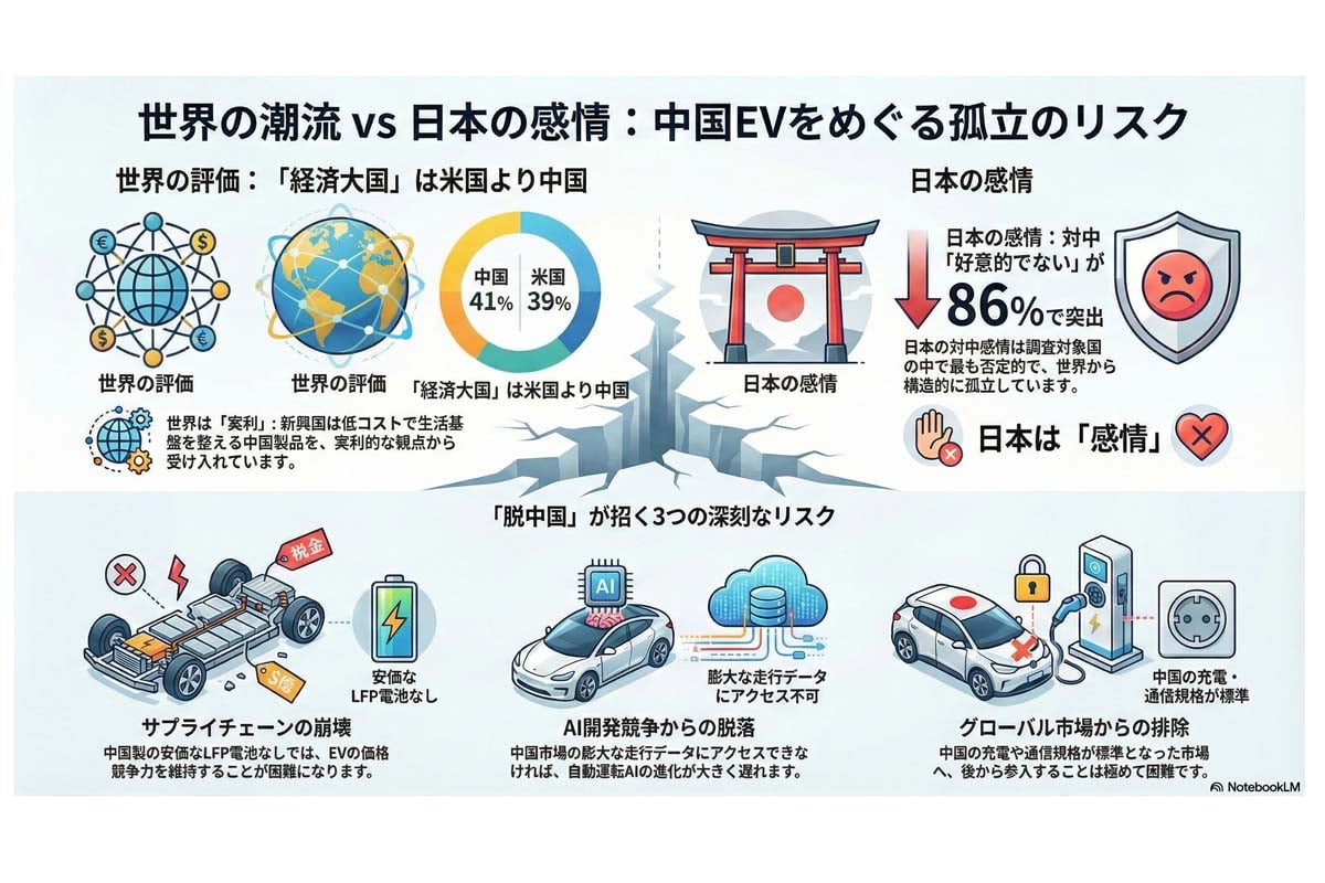 中国EVを巡る日本の孤立リスク。