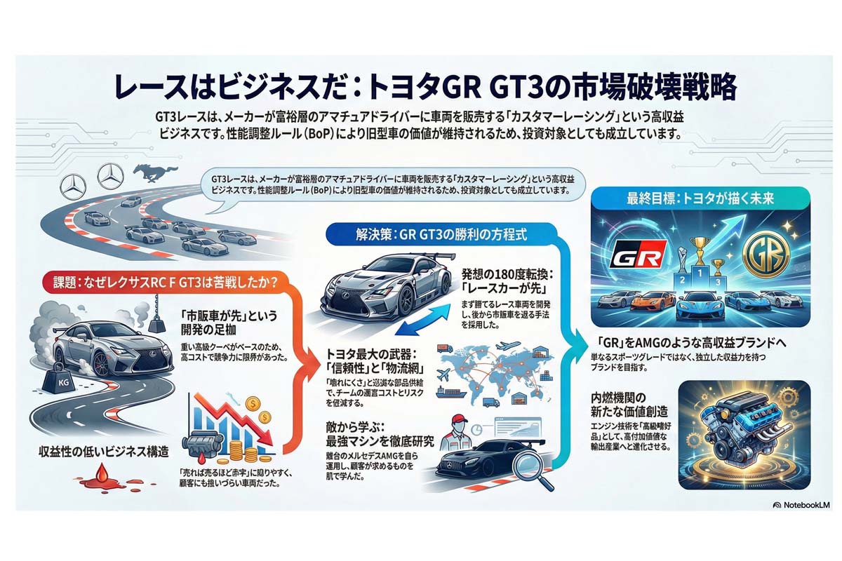 トヨタGR GT3の市場破壊戦略。