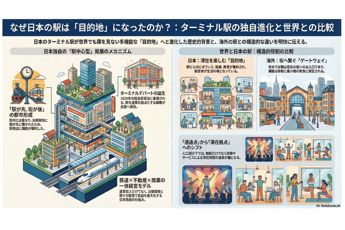 日本の駅の独自進化と世界比較。