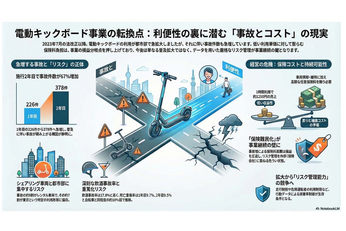 電動キックボード事業の課題と現状。