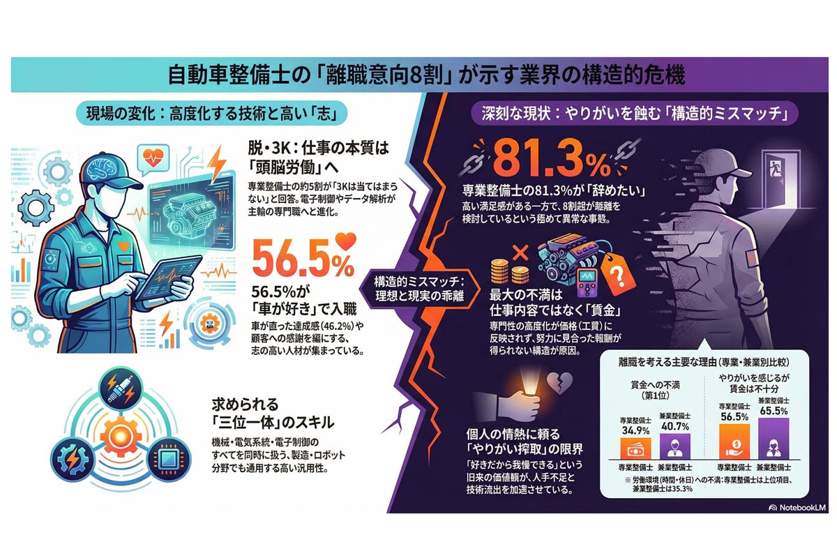 自動車整備士の離職意向と構造的危機。