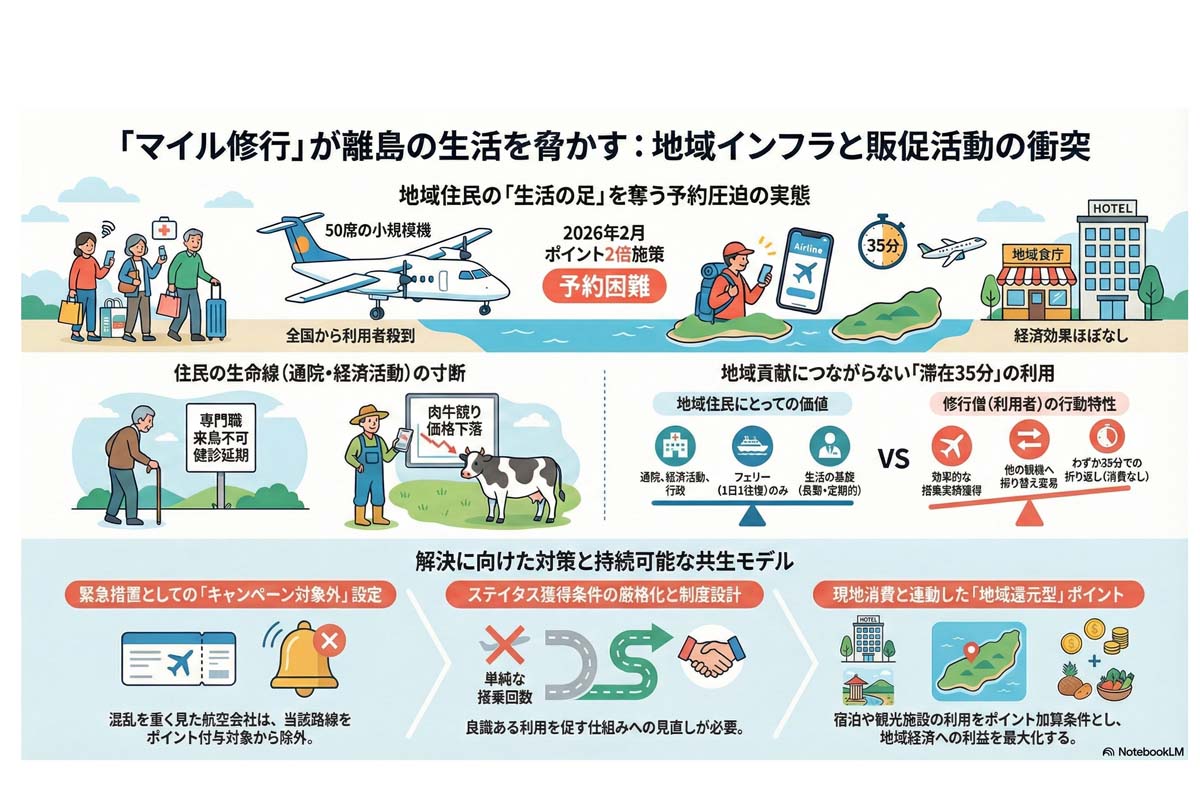 マイル修行が離島生活を脅かす。