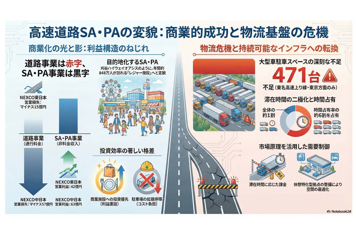 高速道路SA・PAの変貌と物流危機。