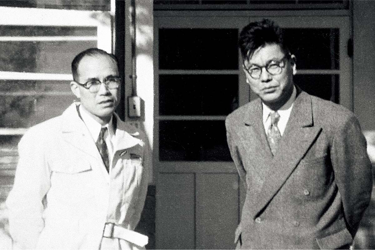 1951年当時の本田宗一郎氏(左)と藤澤武夫氏(右)(画像:本田技研工業75年史)