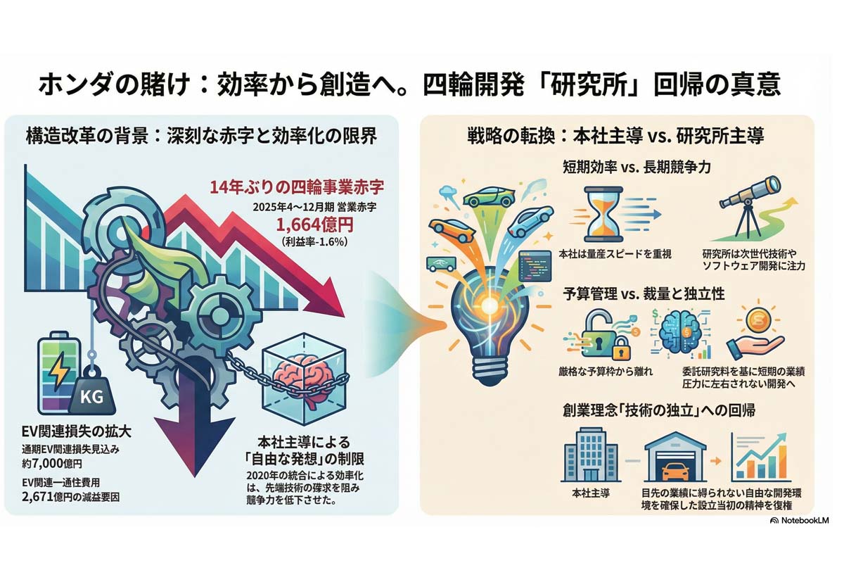 ホンダの四輪開発戦略の転換。