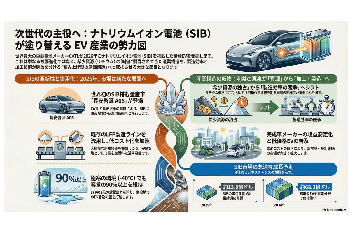 次世代電池SIBとEV産業の変革。