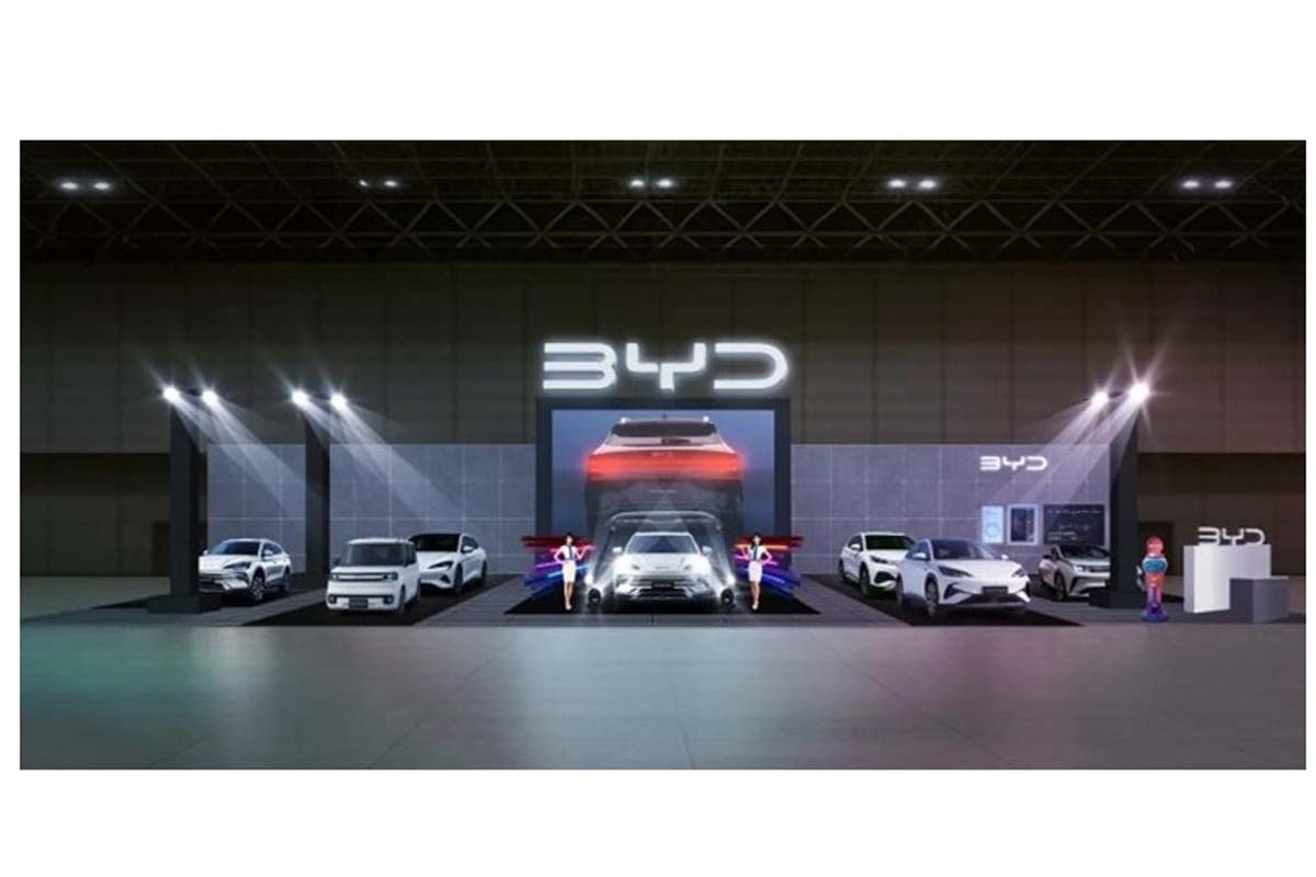 東京オートサロン2026におけるBYDブース（画像：BYDオートジャパン）