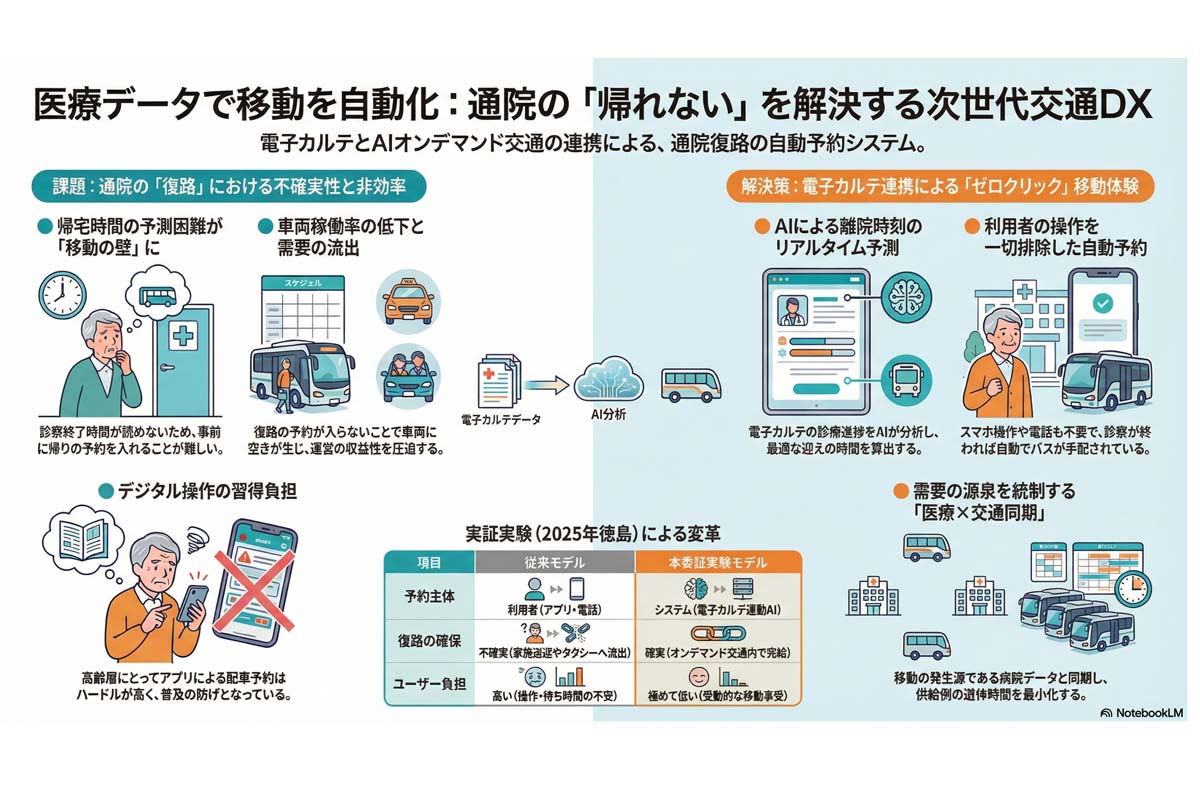通院復路の自動予約DX。