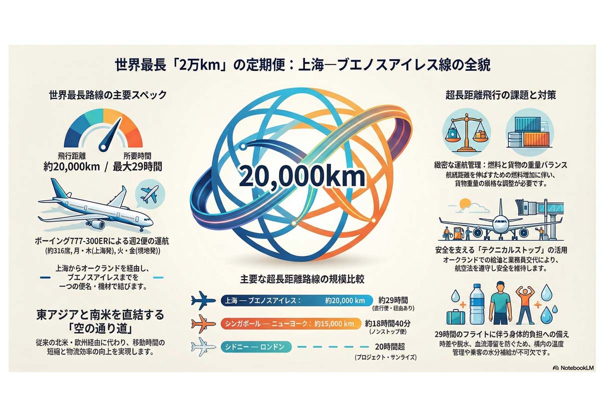 世界最長2万kmの定期便。