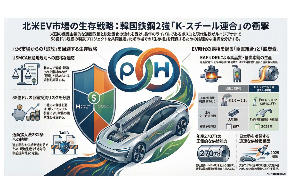北米EV市場の韓国鉄鋼連合。